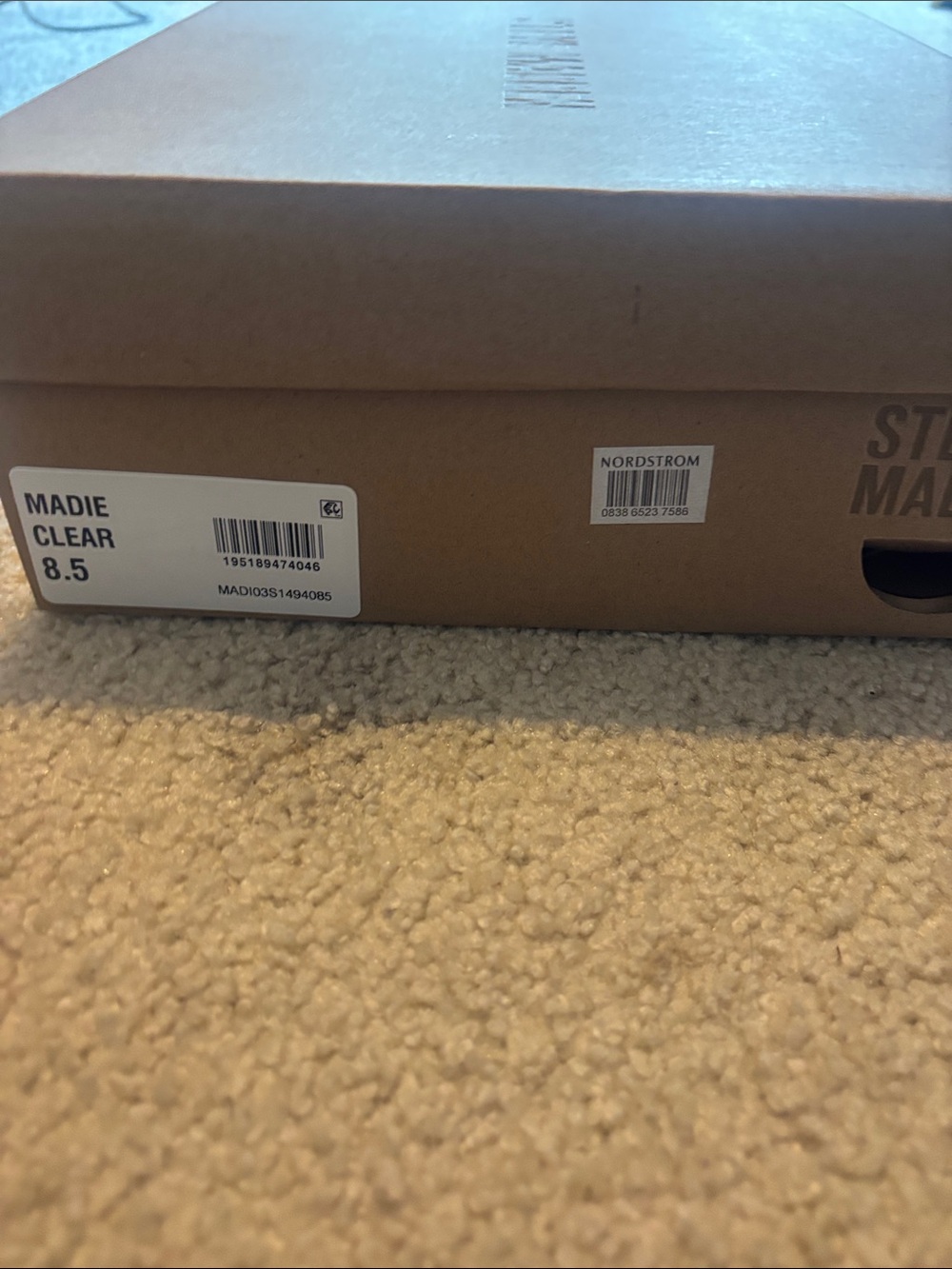 Steve Madden Natural Espadrille Wedge Sandals with Clear Studded Straps - Picture 5 of 5